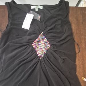 cleo Black Maxi Dress with Multicolor Bead Diamond